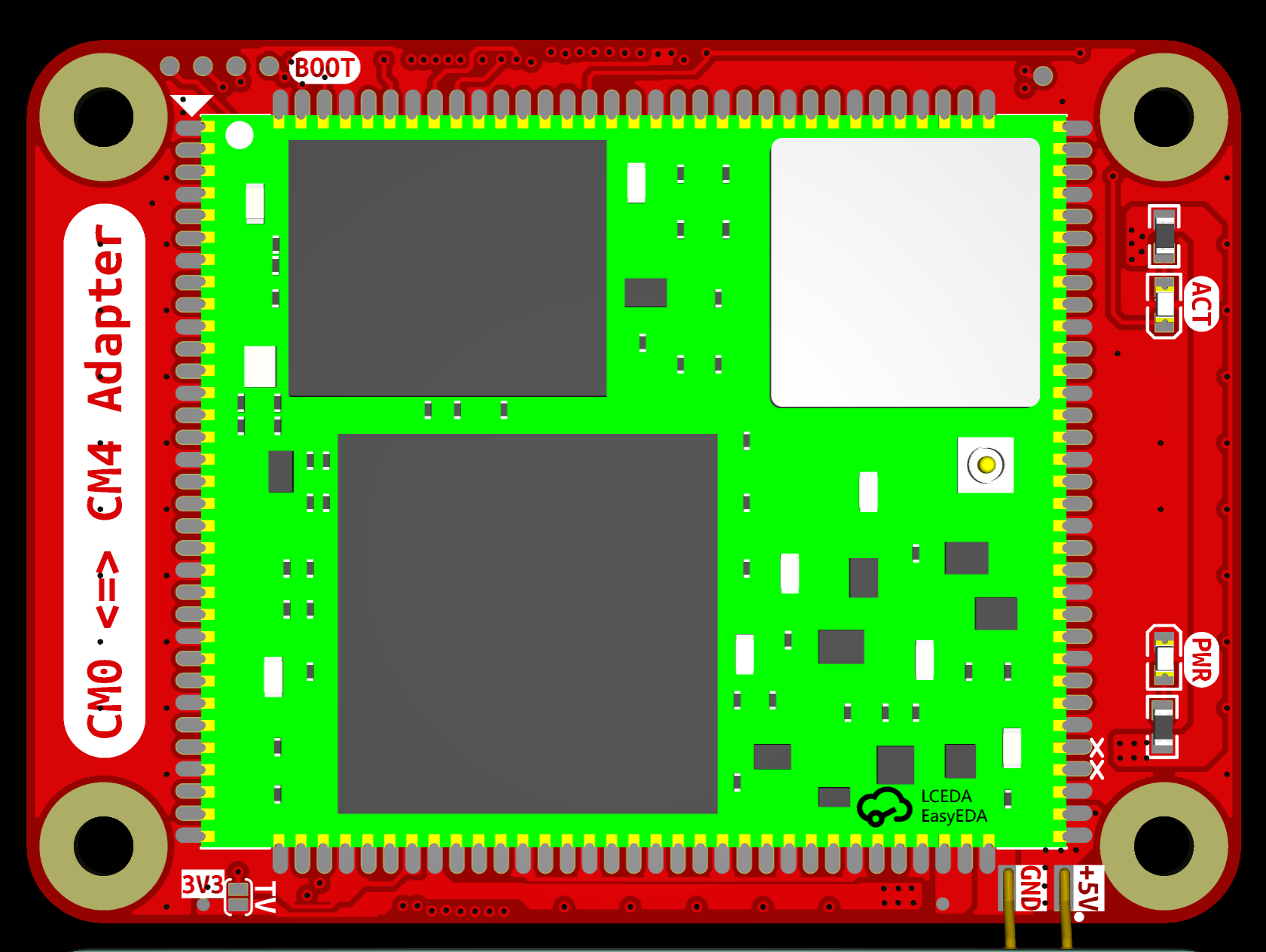 CM0→CM4 adapter (CM0 soldered)